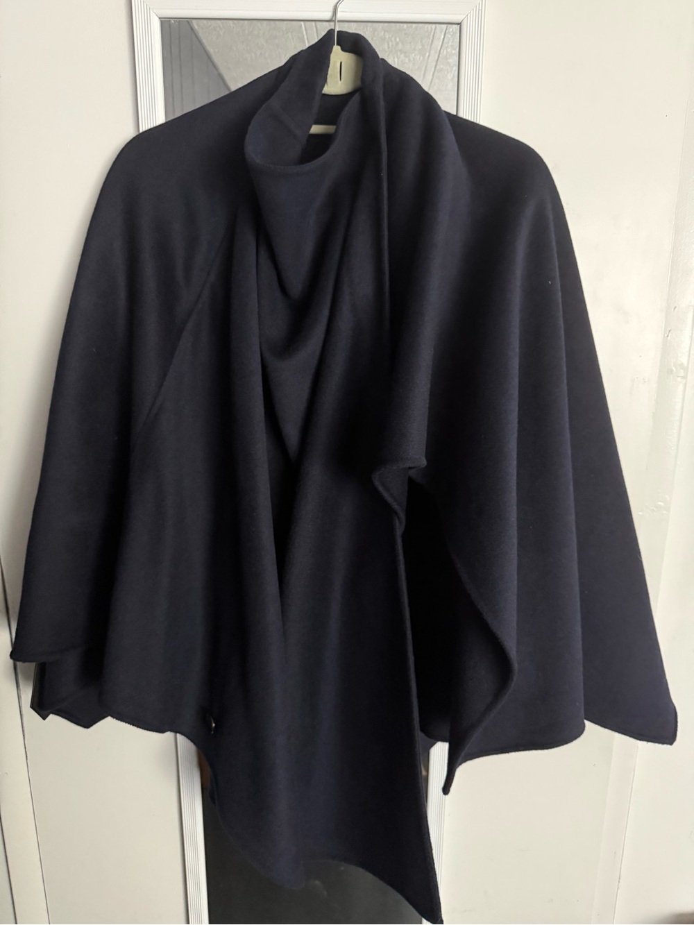 Women's Navy Draped-Style Sweater Cape